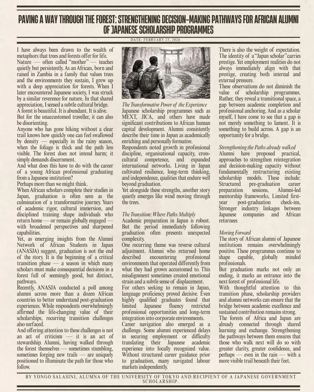 Paving a Way Through the Forest: Strengthening Decision-Making Pathways for African Alumni of Japanese Scholarship Programmes